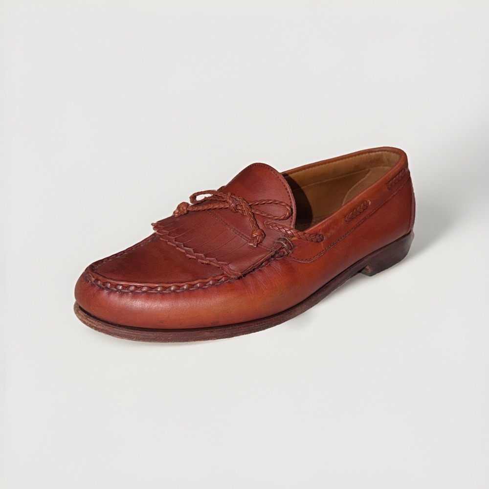 Allen Edmonds Woodstock Kiltie Leather Brown Slip-On Loafers Size 10.5 3E